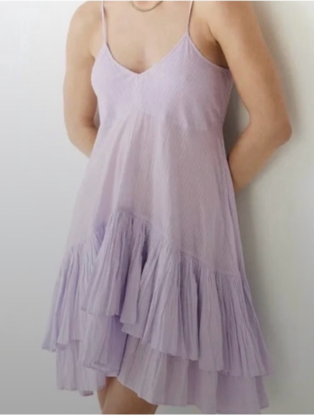 J.Crew Babydoll Dress Lilac Tiered Ruffle Sweet Hyacinth